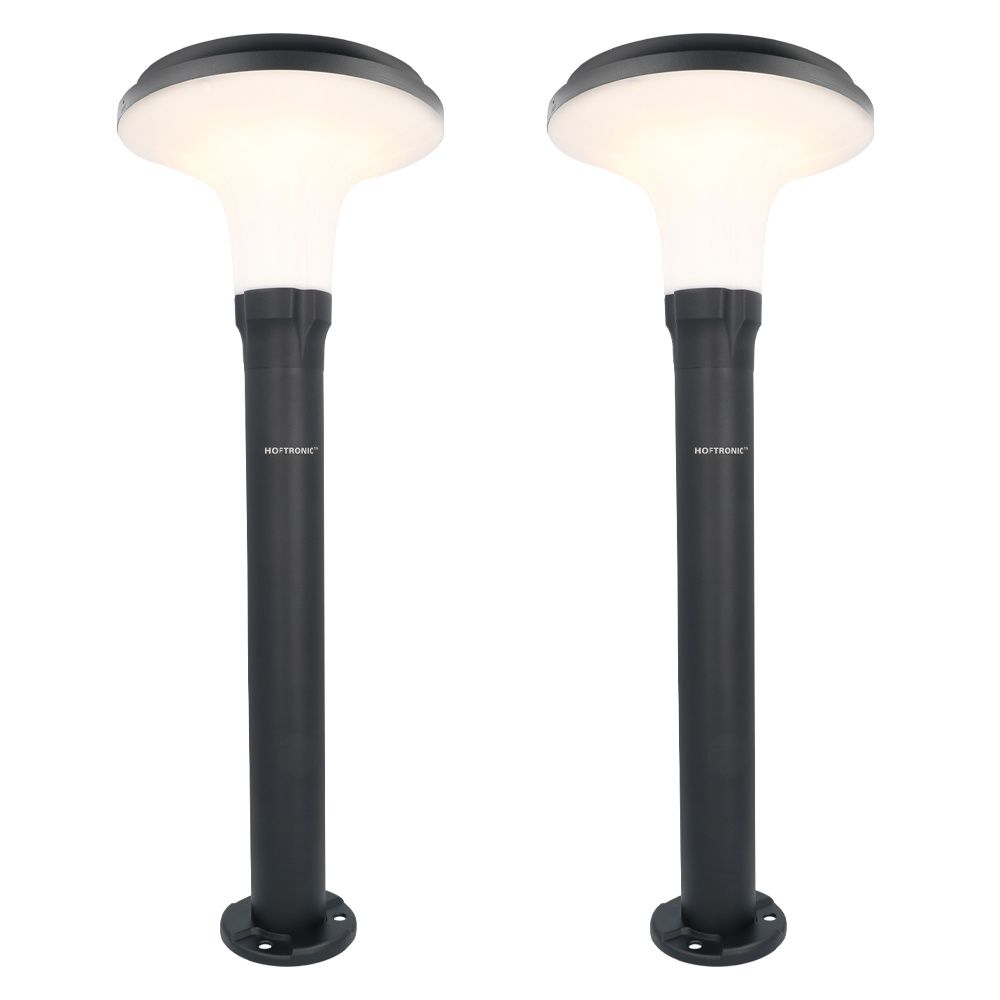 Set van 2 Layton solar sokkellampen - 3000K Warm wit - 900 lumen - 6-12 uur brandtijd - Tuinlantaarn - Padverlichting - IP65 waterdicht | HOFTRONIC