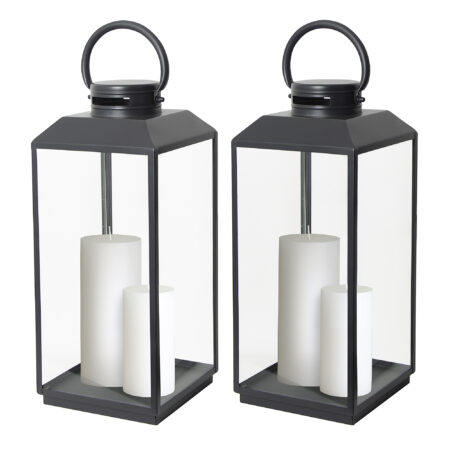 Set van 2 Newport Windlicht Zwart Large