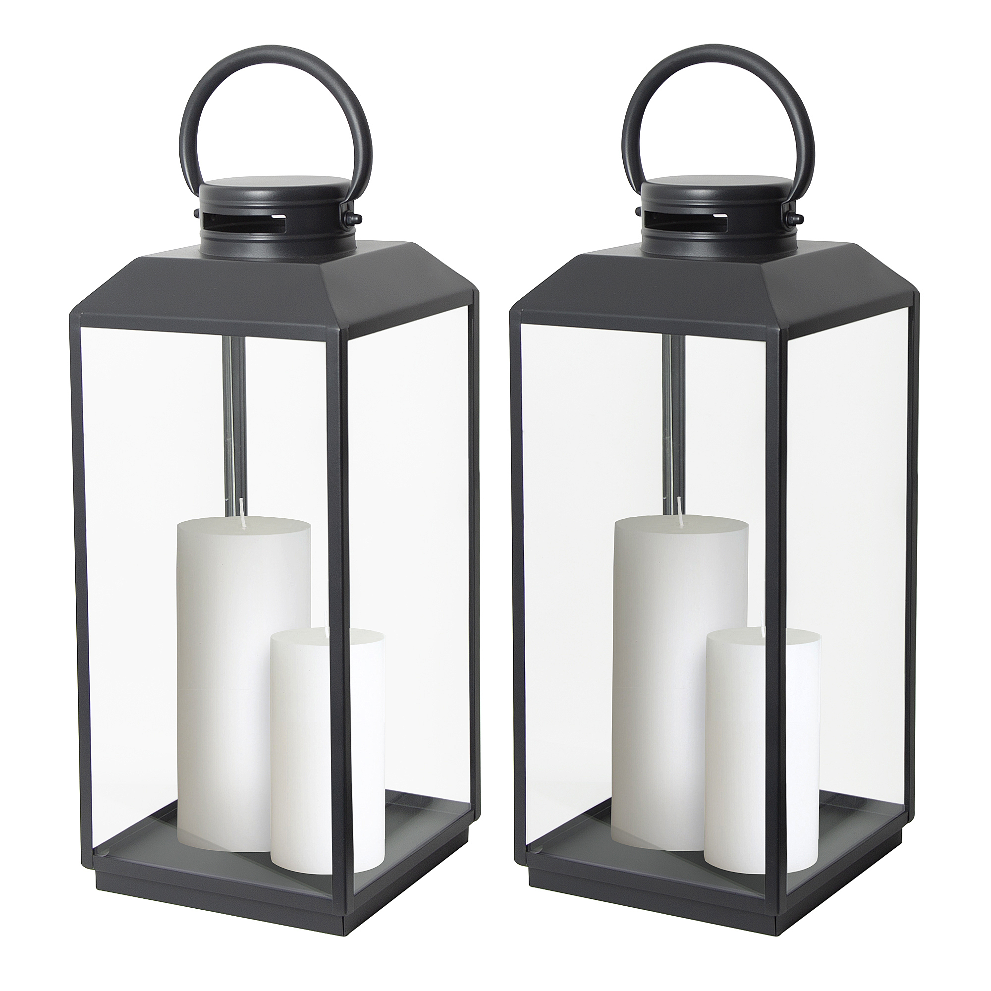 Set van 2 Newport Windlicht Zwart Large