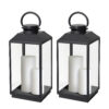 Set van 2 Newport Windlicht Zwart Medium