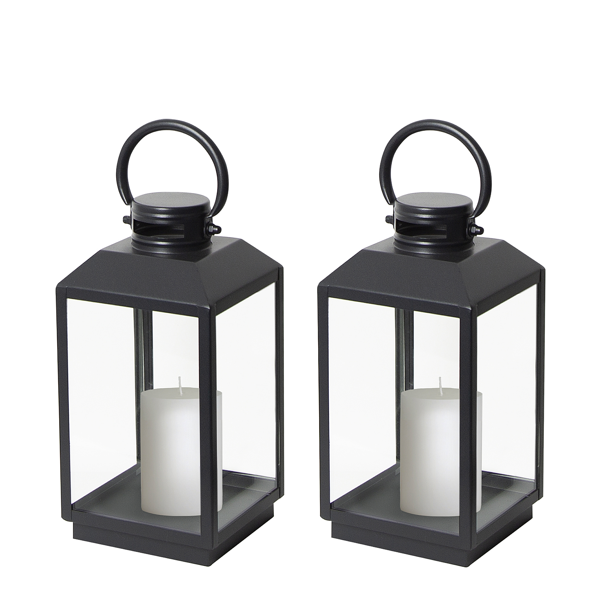 Set van 2 Newport Windlicht Zwart Small