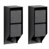 Set van 2 Tuinstopcontact Double Wall Buitenstopcontact Zwart