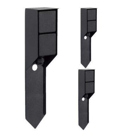 Set van 3 Buitenstopcontact Double Spike Tuinstopcontact Zwart