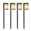 Set van 4 Aurora LED Solar Tuinlamp Zwart