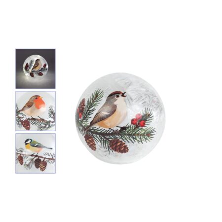 Sfeerverlichting LED Vogel bol wit glas | Merkloos