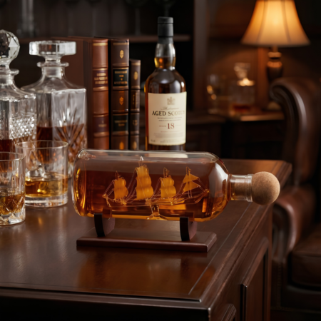 Ship in a Bottle Decanter - 750ml - Whisky Karaf - Handmade | MikaMax