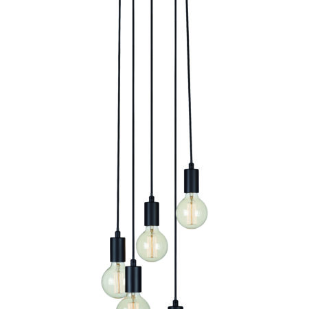 Sky 5-lichts hanglamp zwart