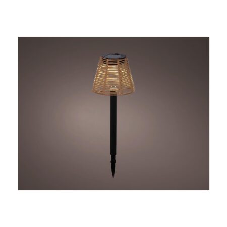 Solar Steeklamp wicker Ø12xH30cm | Lumineo