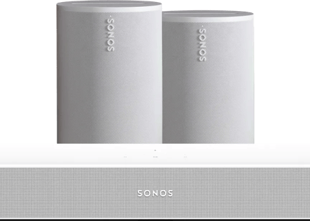 Sonos Beam Gen2 Wit + 2x Era 100 Wit