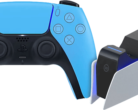 Sony PlayStation 5 DualSense Draadloze Controller Starlight Blue + BlueBuilt oplaadstation