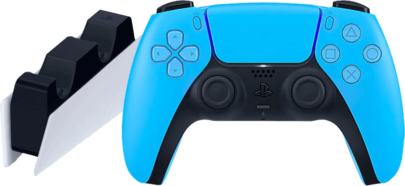 Sony PlayStation 5 DualSense draadloze controller Starlight Blue + oplaadstation
