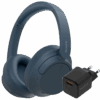 Sony WH-CH720N Blauw + BlueBuilt Quick Charge Oplader met Usb A Poort 18W Zwart
