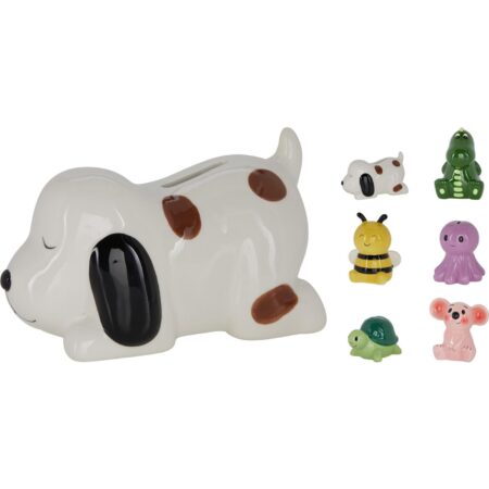 Spaarpot dieren 13cm 6 assorti | Home & Styling