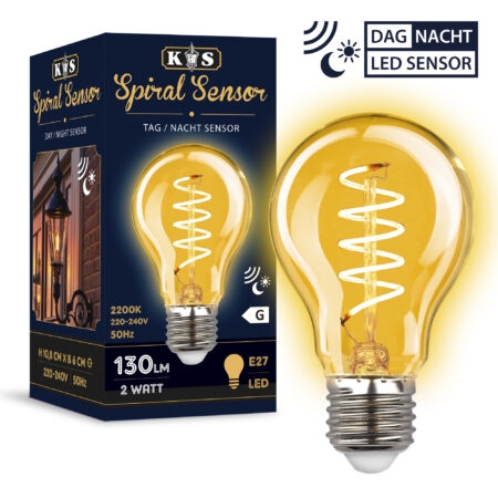 Spiral Sensor LED 2W Dag/Nacht