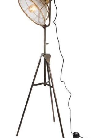 Staande lamp glazen kap messing