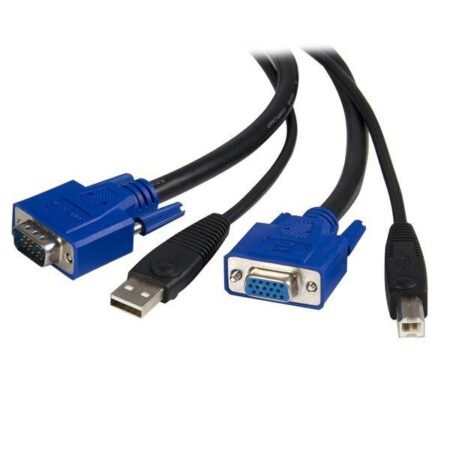 2-in-1 USB VGA KVM kabel 3m