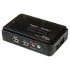 2-poorts USB KVM switch met audio + kabels