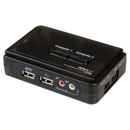2-poorts USB KVM switch met audio + kabels