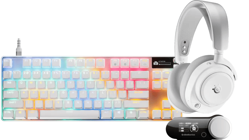SteelSeries Arctis Nova Pro Omni Wit + Apex Pro TKL Gen 3 Qwerty Wit
