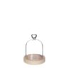 Stolp hart met houten basis Ø10xH13cm | Ideas 4 Seasons