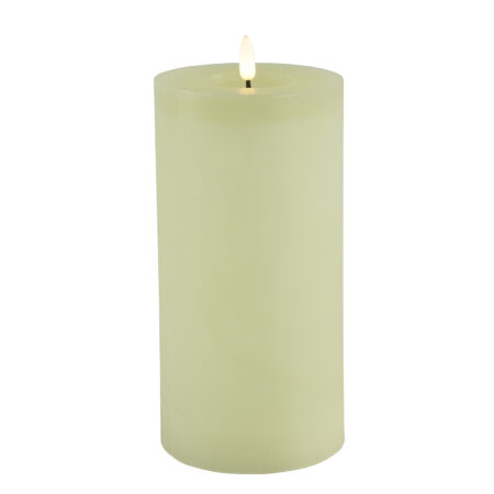 Stompkaars rustiek LED rond Lyon L creme hoogte 20 x 10 cm