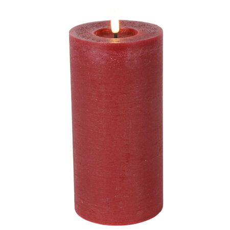 Stompkaars rustiek LED rond Lyon L rood hoogte 20 x 10 cm