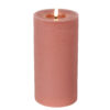 Stompkaars rustiek LED rond Lyon L roze hoogte 20 x 10 cm