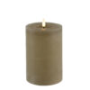 Stompkaars rustiek LED rond Lyon M beige hoogte 15 x 10 cm