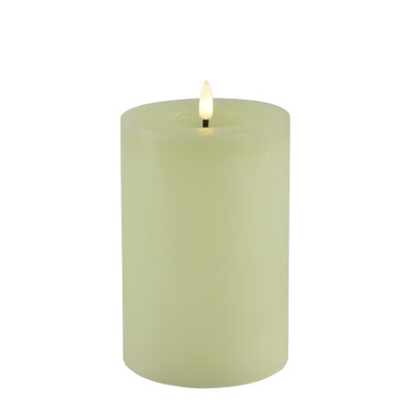 Stompkaars rustiek LED rond Lyon M creme hoogte 15 x 10 cm