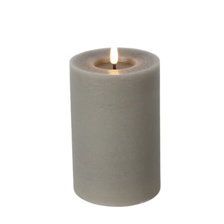 Stompkaars rustiek LED rond Lyon M grijs hoogte 15 x 10 cm