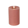 Stompkaars rustiek LED rond Lyon M roze hoogte 15 x 10 cm