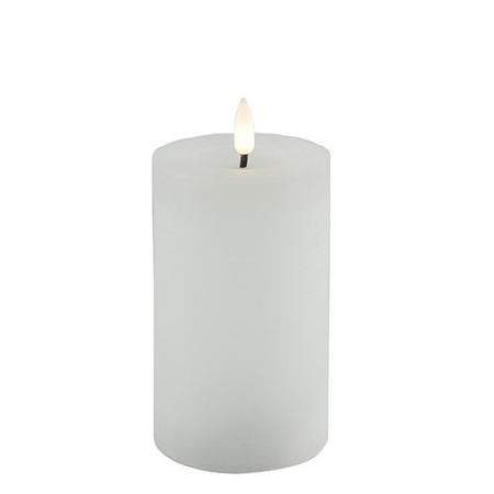 Stompkaars rustiek LED rond Lyon M wit hoogte 12 x 7