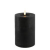 Stompkaars rustiek LED rond Lyon M zwart hoogte 15 x 10 cm