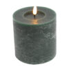 Stompkaars rustiek LED rond Lyon S donkergroen hoogte 10 x 10 cm