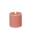 Stompkaars rustiek LED rond Lyon S roze hoogte 10 x 10 cm