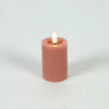 Stompkaars rustiek LED rond Lyon S roze hoogte 10 x 5 cm