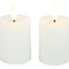 Stompkaars rustiek LED rond Lyon wit 2 stuks hoogte 9 x 5 cm