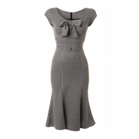 Stop Staring Grand Houndstooth Dress Black / White-XL | 25% korting | Stop Staring