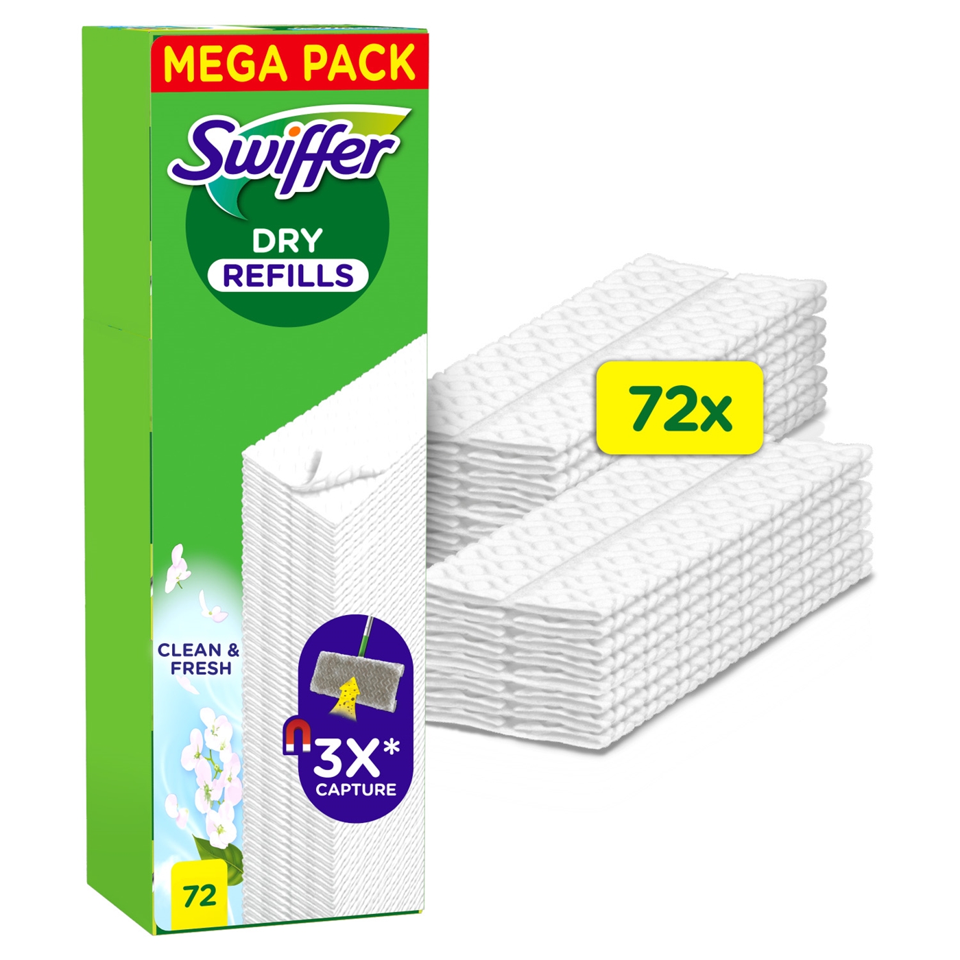 Swiffer DRY FRESH Vloerdoekjes 72 stuks | Swiffer