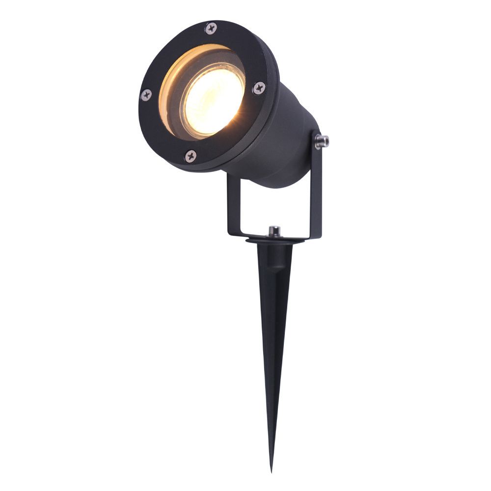 Sydney LED prikspot - Dimbaar - Kantelbaar - Aluminium - GU10 fitting - IP65 waterdicht - Zwart | HOFTRONIC
