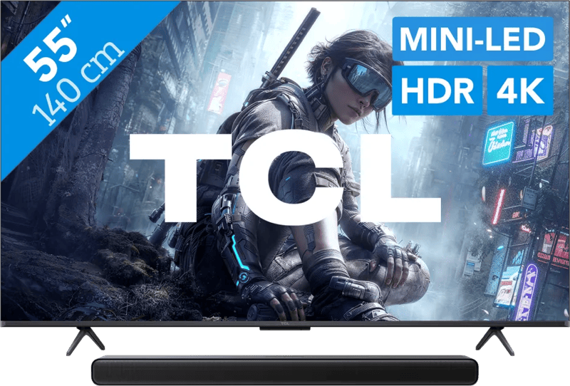 TCL QD Mini-led 55" T8D (2026) + TCL S45H 2.0 Soundbar