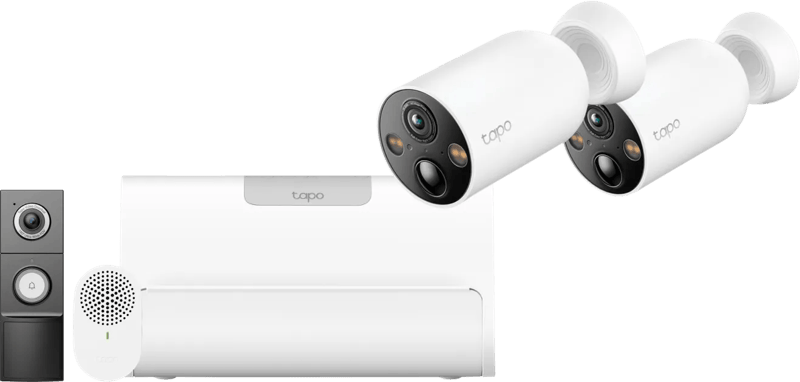 TP-Link Tapo C460 Duo Pack + H500 CentralHub + D235 Smart Battery & Wired Doorbell
