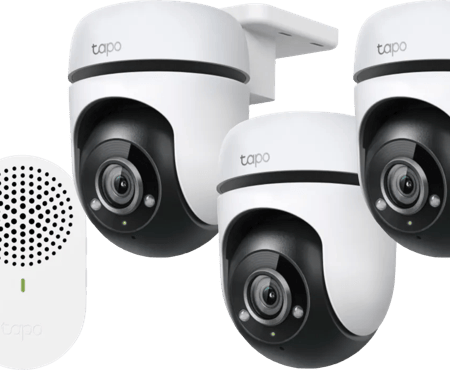 TP-Link Tapo C500 3-Pack + D235 Smart Battery & Wired Doorbell