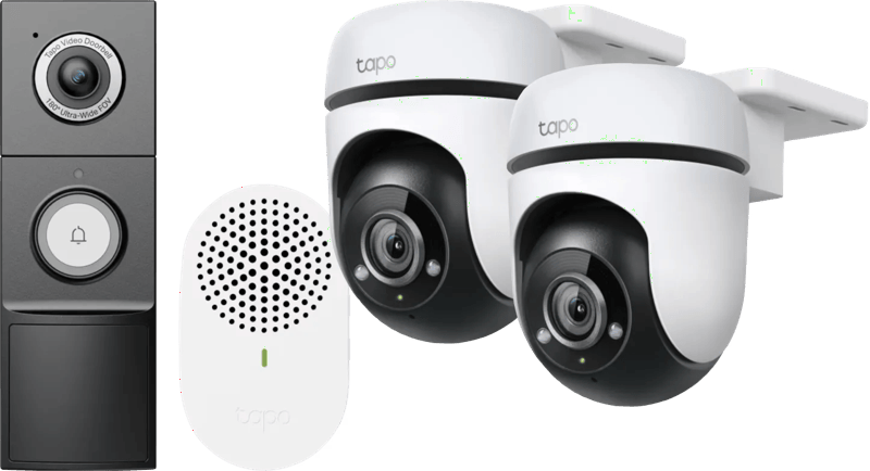 TP-Link Tapo C500 Duo Pack + D235 Smart Battery & Wired Doorbell