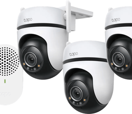 TP-Link Tapo C520WS 3-Pack + D235 Smart Battery & Wired Doorbell