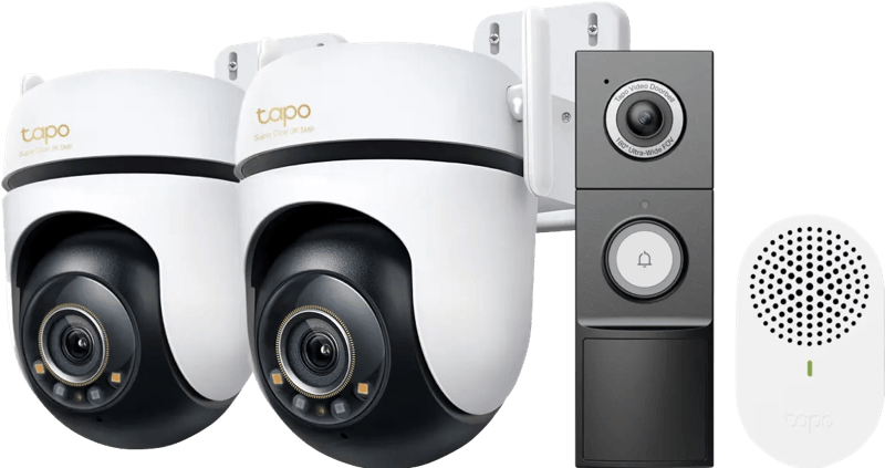 TP-Link Tapo C530WS Duo Pack + D235 Smart Battery & Wired Doorbell
