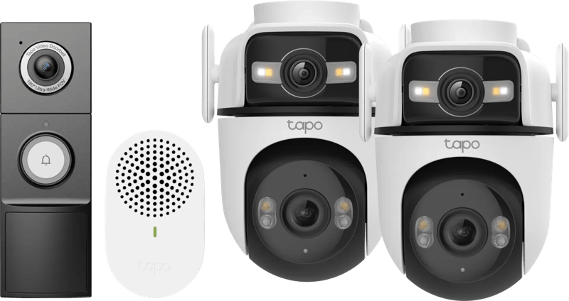 TP-Link Tapo C545D Duo Pack + D235 Smart Battery & Wired Doorbell