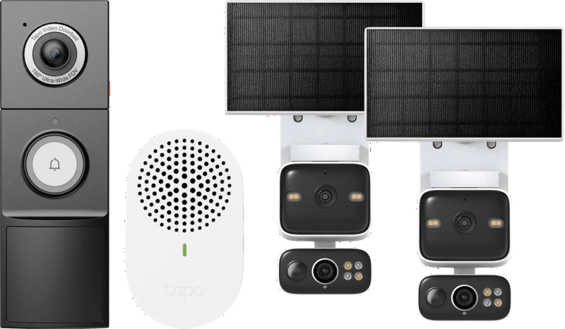 TP-Link Tapo C645D Solar Kit Duo Pack + D235 Smart Battery & Wired Doorbell