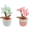Take me home plant met 2 bloemen L pluche 2ass 24cm