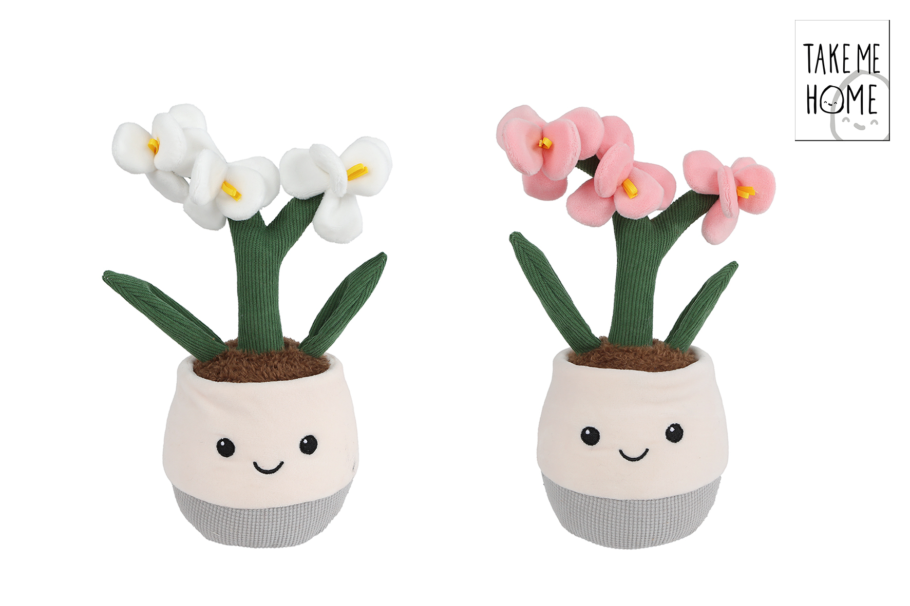 Take me home plant pluche orchidee L 2ass 23cm